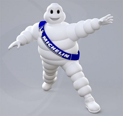 The Michelin Man was animated live at a tradeshow in Detroit.
